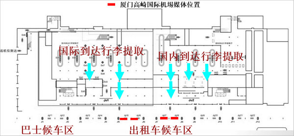 廈門機(jī)場(chǎng)LED大屏廣告位置圖