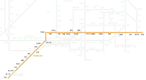 深圳地鐵2號線路圖